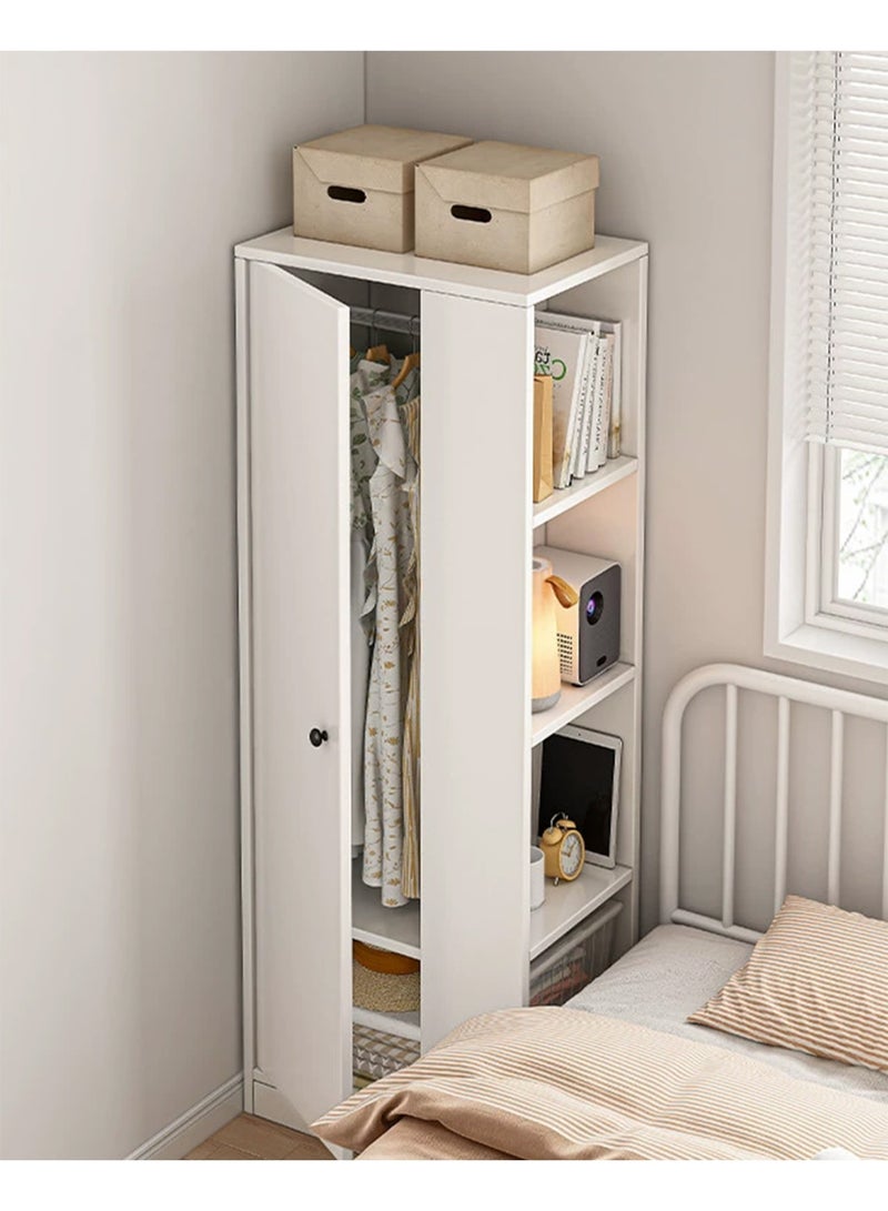 YY-ريشير خزانة ملابس ضيقة للسرير، خزانة ملابس بباب واحد 60 سم مع مساحة للتعليق، خزانة أثاث غرفة نوم منزلية - Image 1